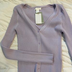 H&M lavender cardigan sweater